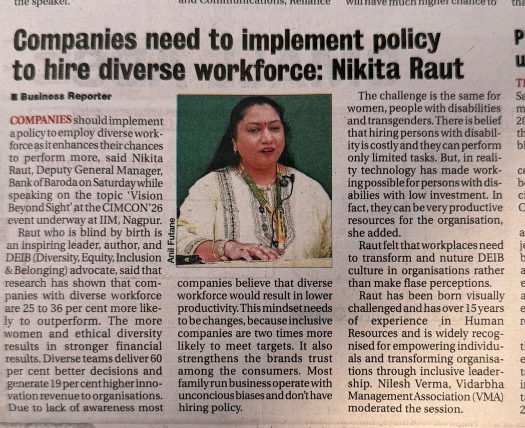 Companies need to implement policy to hire diverse workforce: Nikita Raut